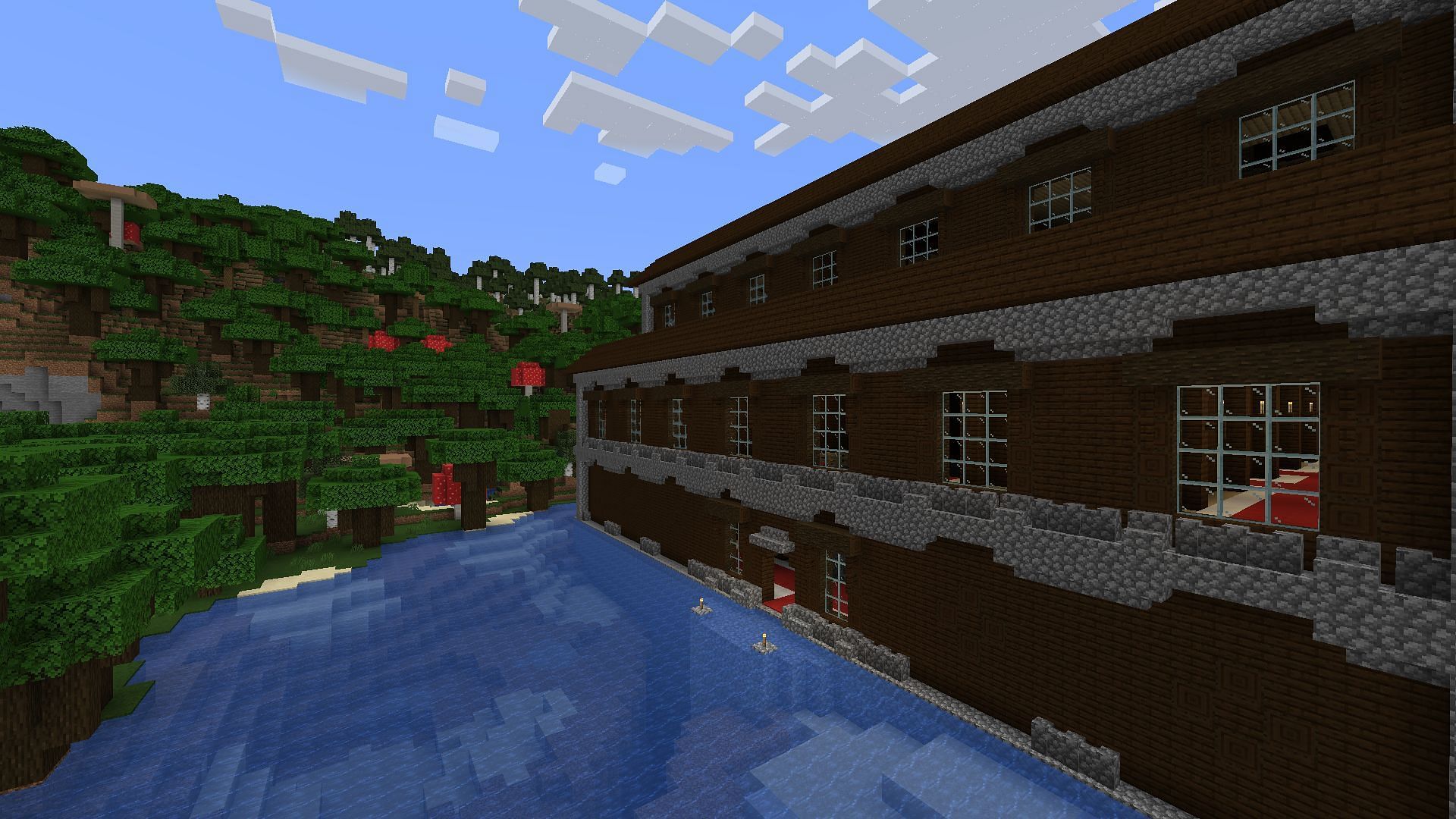 The woodland mansion nearby (Image via Minecraft)