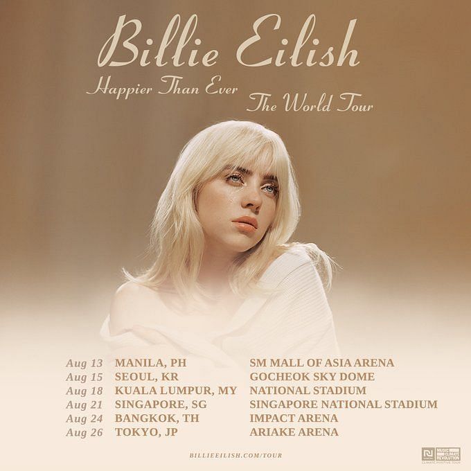 Billie Eilish Asia World Tour 2022 Tickets, presale, venues, and all