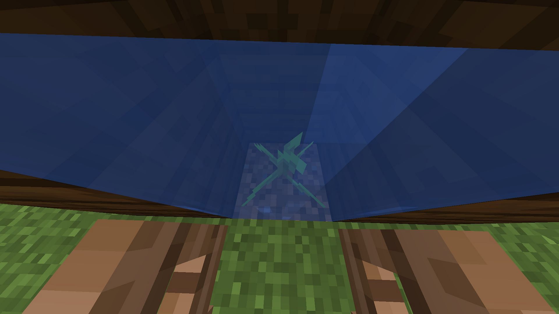 Kelp on the bottom block (Image via Minecraft)