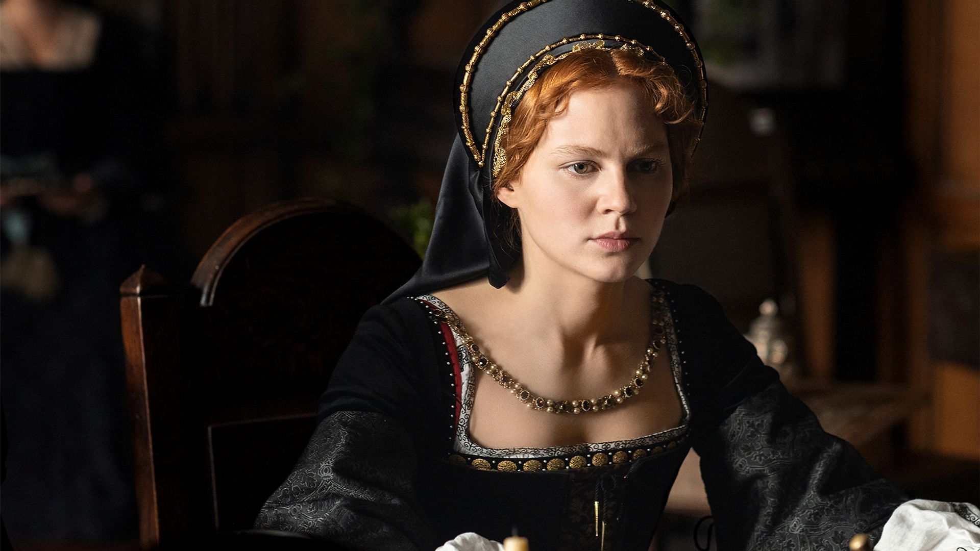 Still from Starz&#039;s upcoming series Becoming Elizabeth (Image via Starz)