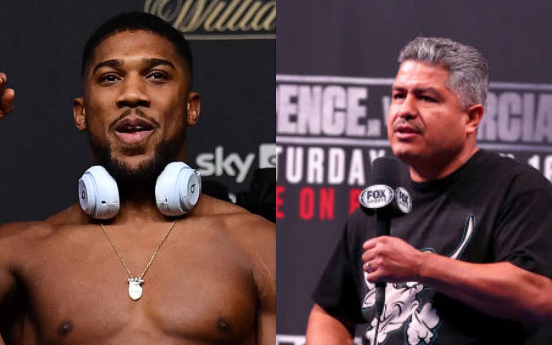 Anthony Joshua (left) and Robert Garcia (right)