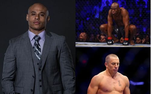 Ali Abdelaziz (Left), Kamaru Usman (Top Right), Georges St-Pierre (Bottom Right) (Images courtesy of @AliAbdelaziz00 and Getty)