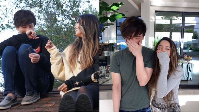"You don't hug me so it makes sense" - Valkyrae hilariously calls out Sykkuno for hugging everyone except her