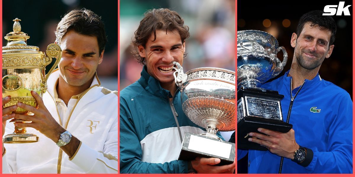 (From L) Roger Federer, Rafael Nadal, and Novak Djokovic