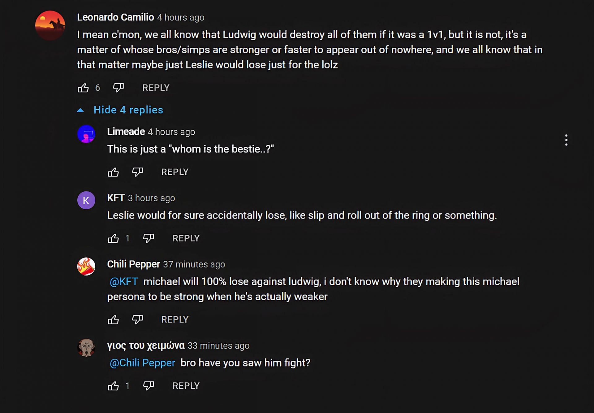 Fans agree Leslie would lose in a fight (Image via Streamer Moments/ YouTube)