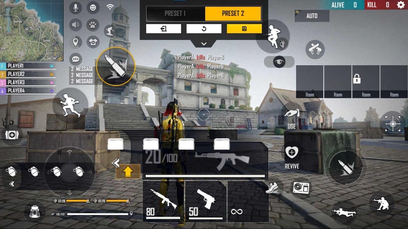 Four-finger HUD settings template (Image via Garena)