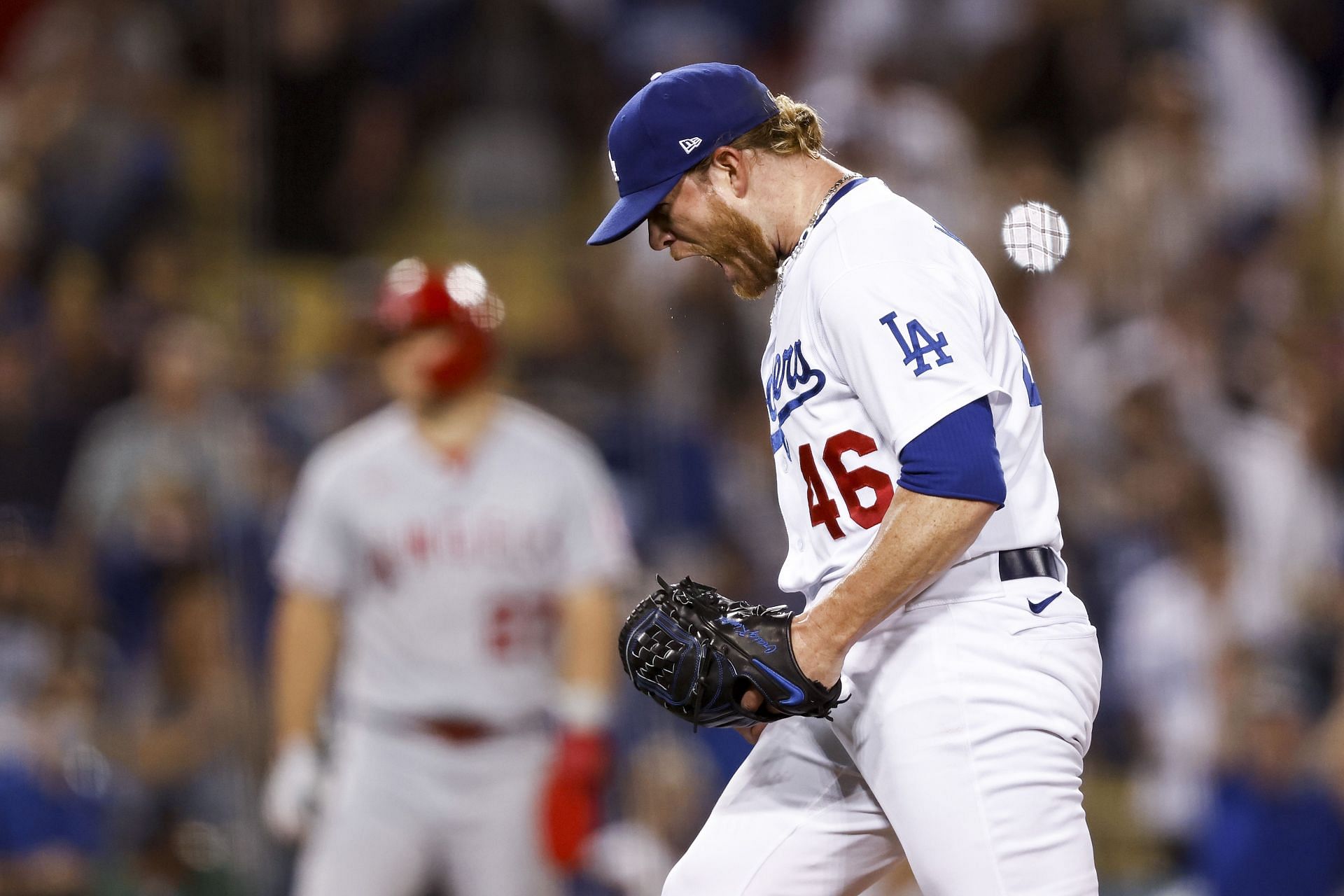 Los Angeles Dodgers closer Craig Kimbrel closes out the Los Angeles Angels in a drama-filled game.