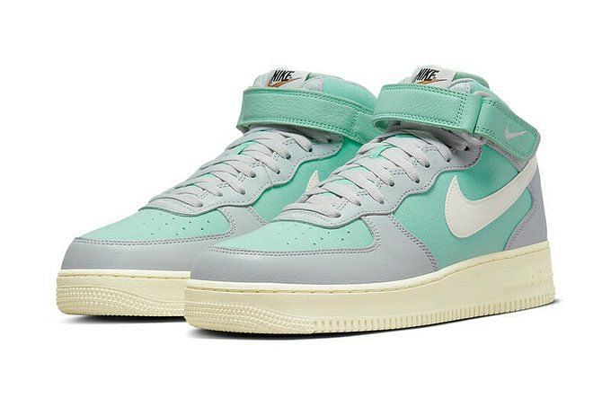 These are not it: Air Force 1 Mid Pine Green with spikey outsole leaves  internet unimpressed