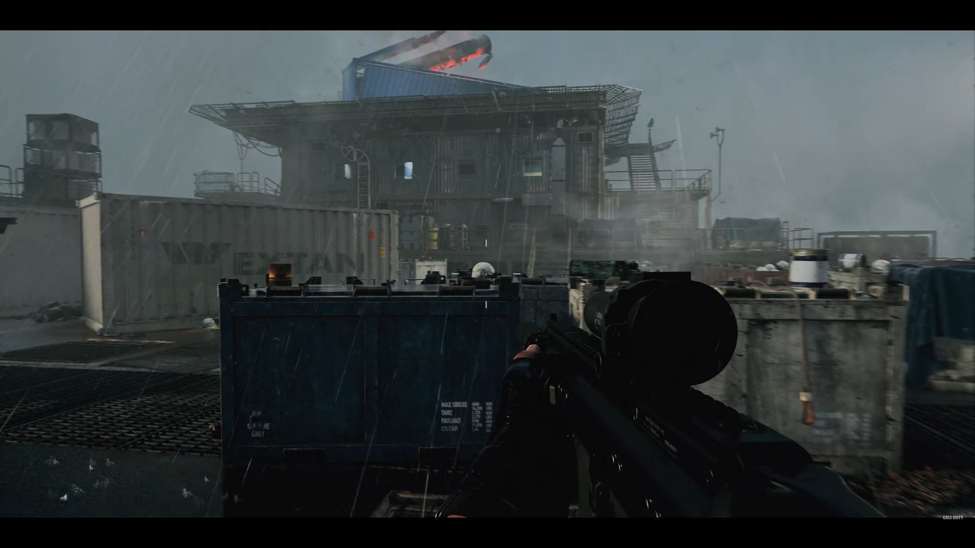 Task Force members fighting enemy militia on top of the oil rig (Image via Activision)