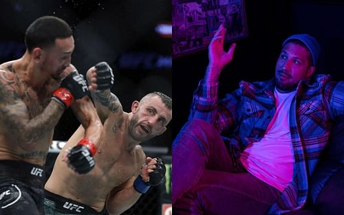 Alexander Volkanovski vs. Max Holloway (Left) and Brendan Schaub (Right) (Images courtesy of Getty and @brendanschaub Instagram)