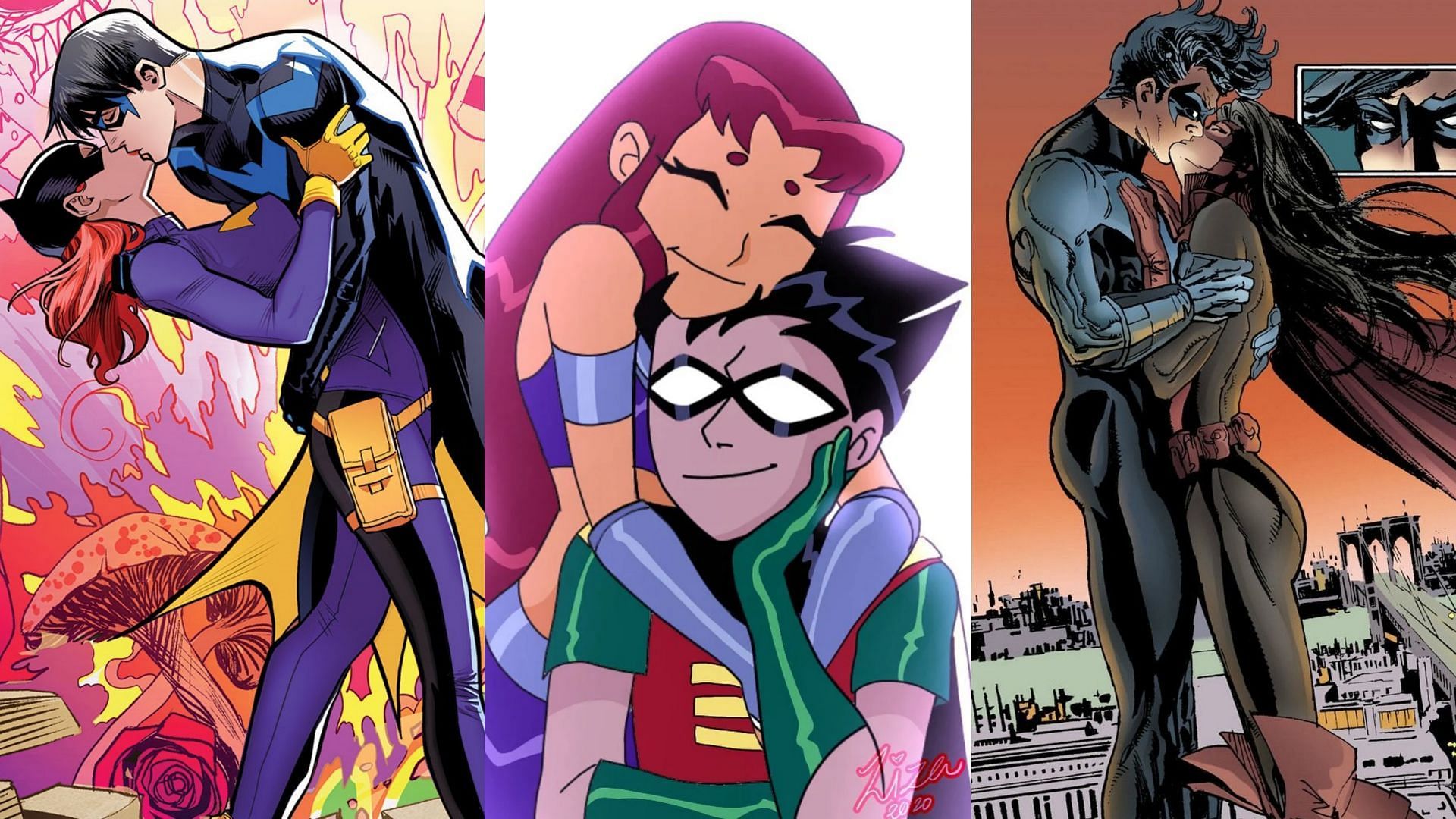 Robin and his love interests (Image via DC Comics/WB animations)