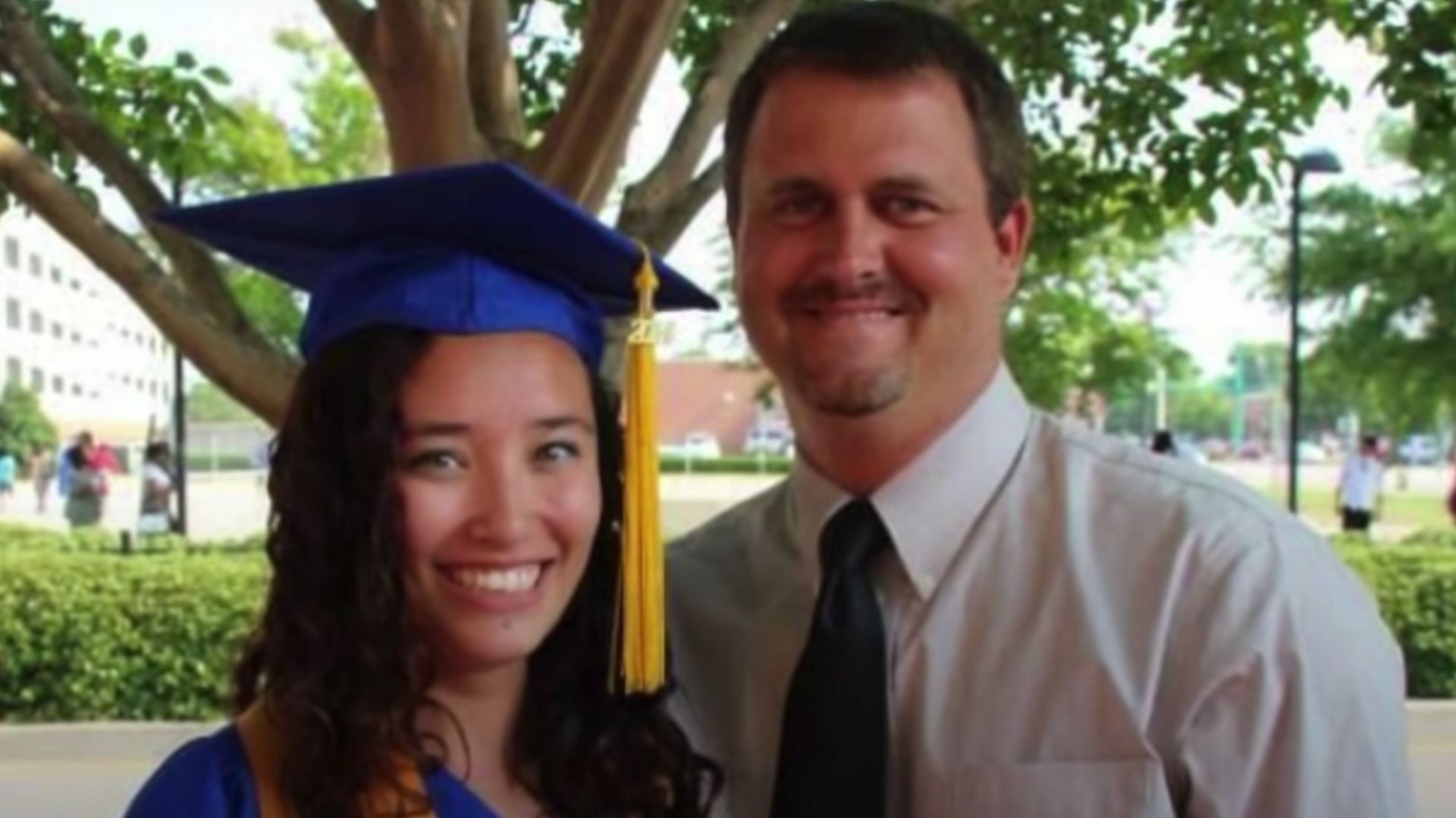 Anjelica &quot;AJ&quot; Hadsell with her stepfather Wesley Hadsell, who was convicted for murdering her (Image via Stephanie Harlowe/YouTube)