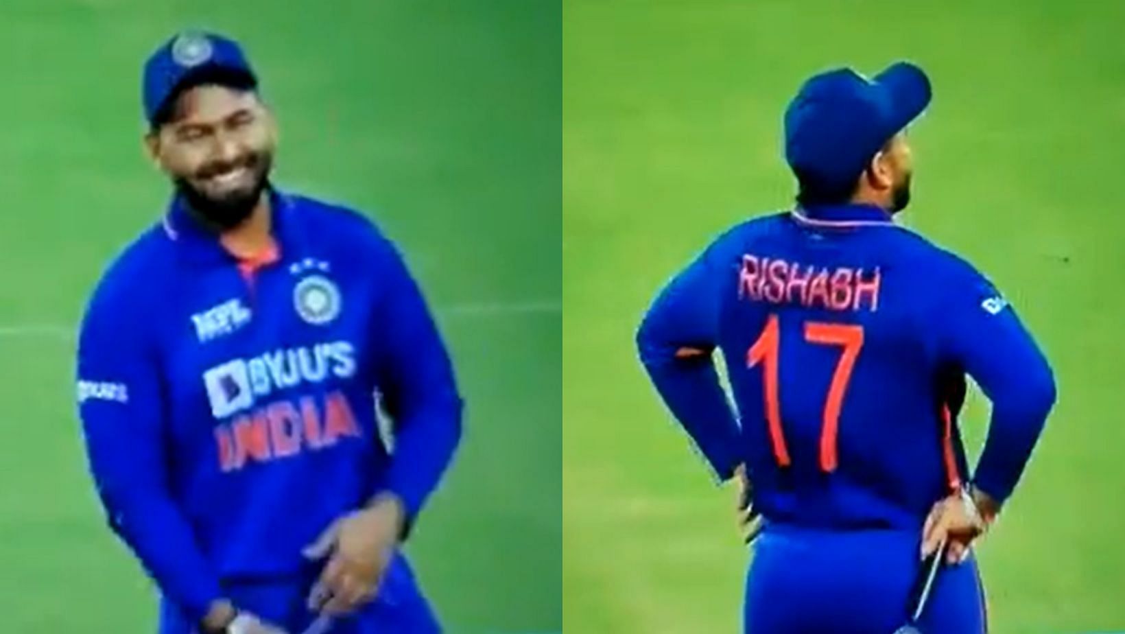 Rishabh Pant&#039;s reaction after losing the toss on Sunday.