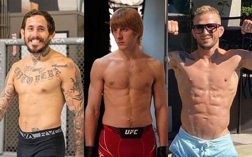 (L to R) Marlon Vera, Paddy Pimblett, T.J. Dillashaw [via @chitoveraufc, @theufcbaddy, and @tjdillashaw on Instagram]