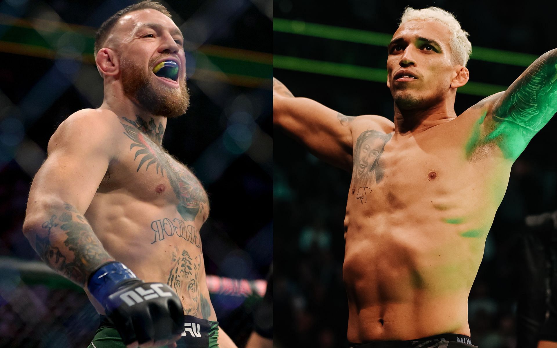 Conor McGregor (left), Charles Oliveira (right)