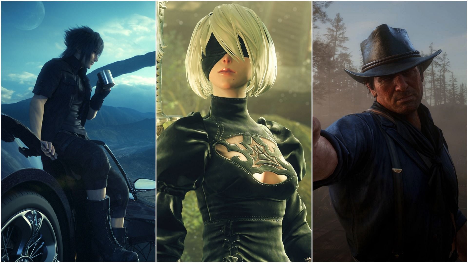 Some of the best video game protagonists (images via Square Enix and Rockstar)