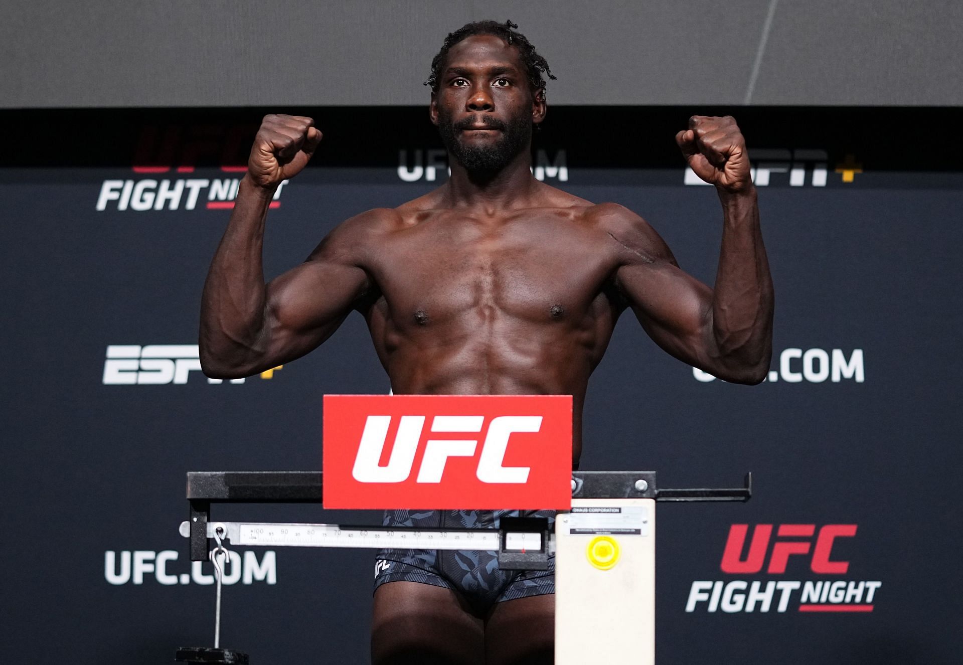 Jared Cannonier during his weigh in for the Kevin Gastelum fight