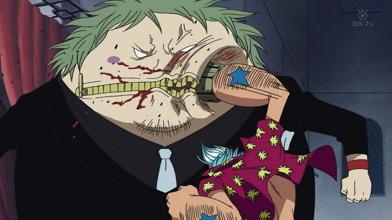 Fukurou getting punched by Franky in the series&#039; anime (Image Credits: Eiichiro Oda/Shueisha, Viz Media, One Piece)