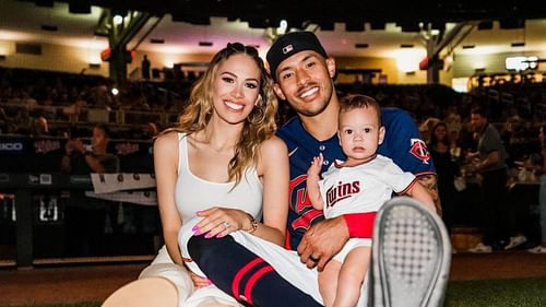 Daniella Correa with Carlos Correa and their son