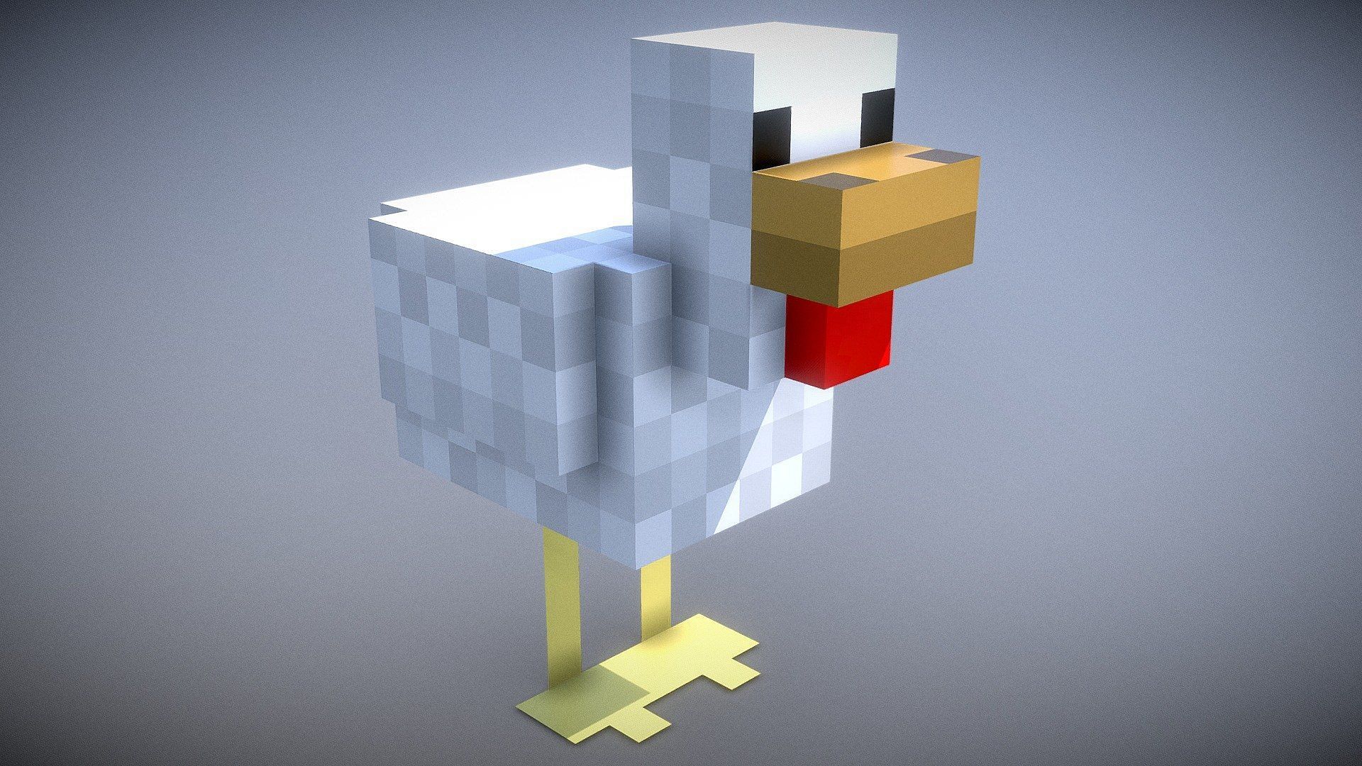 A chicken in Minecraft (Image via Sketchfab)