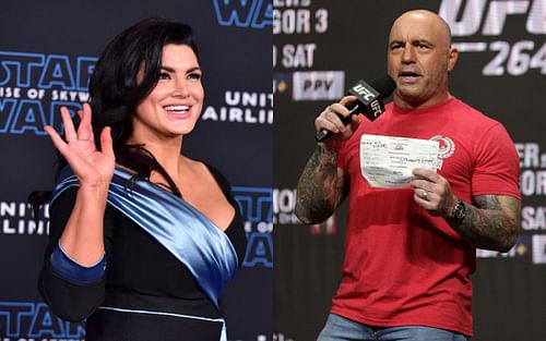 Gina Carano (left) and Joe Rogan (right) [Images via Getty]