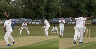 [Watch] Wasim Akram knocks over Michael Atherton with a yorker in a Celebrity Charity match