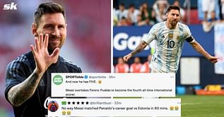 Twitter explodes as Lionel Messi steals the show for Argentina with stunning 5 goal haul against Estonia