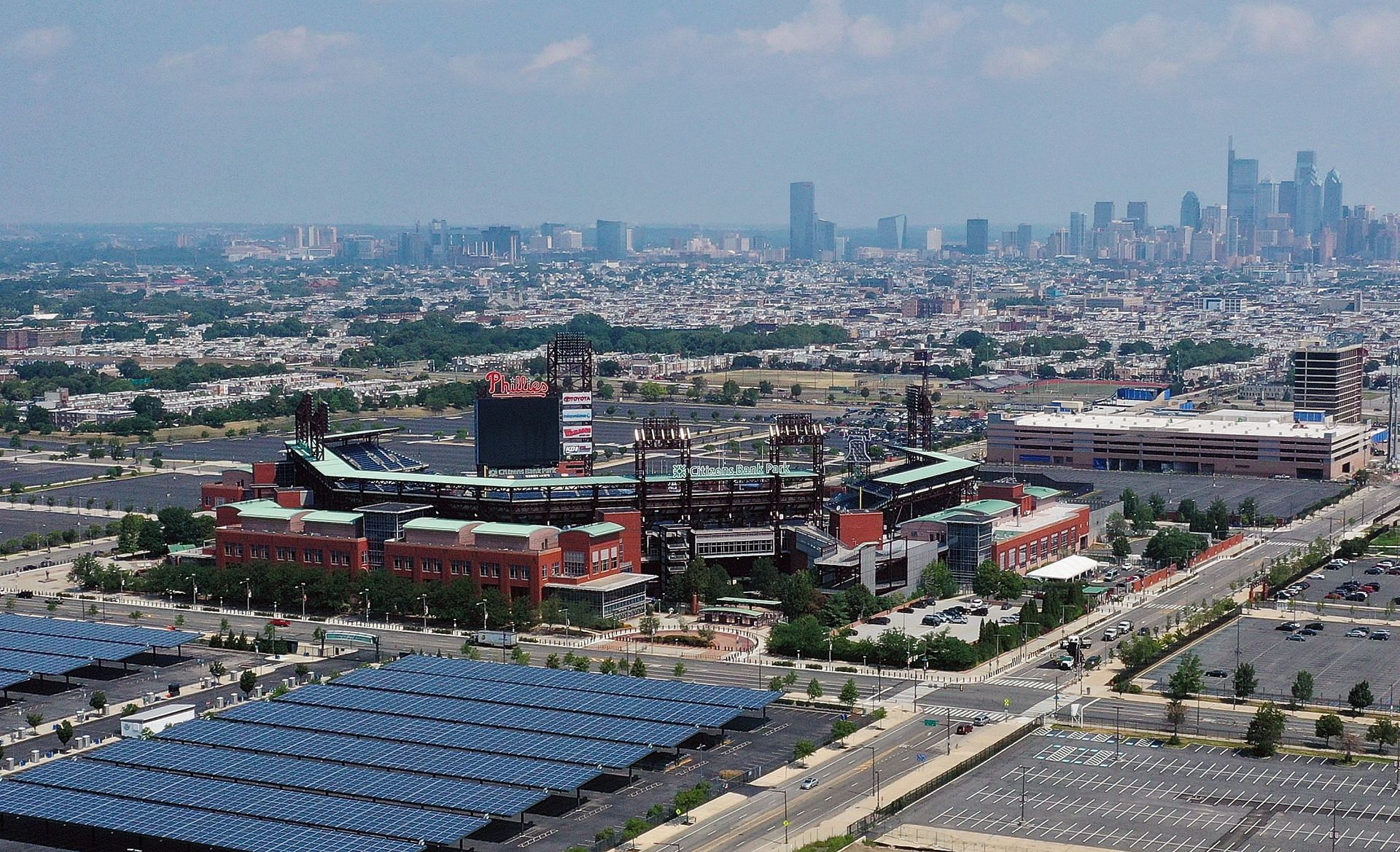 All three Philadelphia sports venues are situated right next to each other.