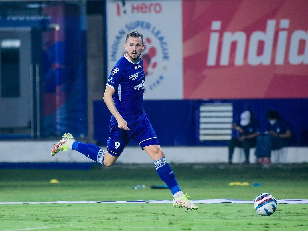 Nerijus Valskis in action for Chennaiyin FC during ISL 2021-22 (Image Courtesy: Nerijus Valskis Instagram)