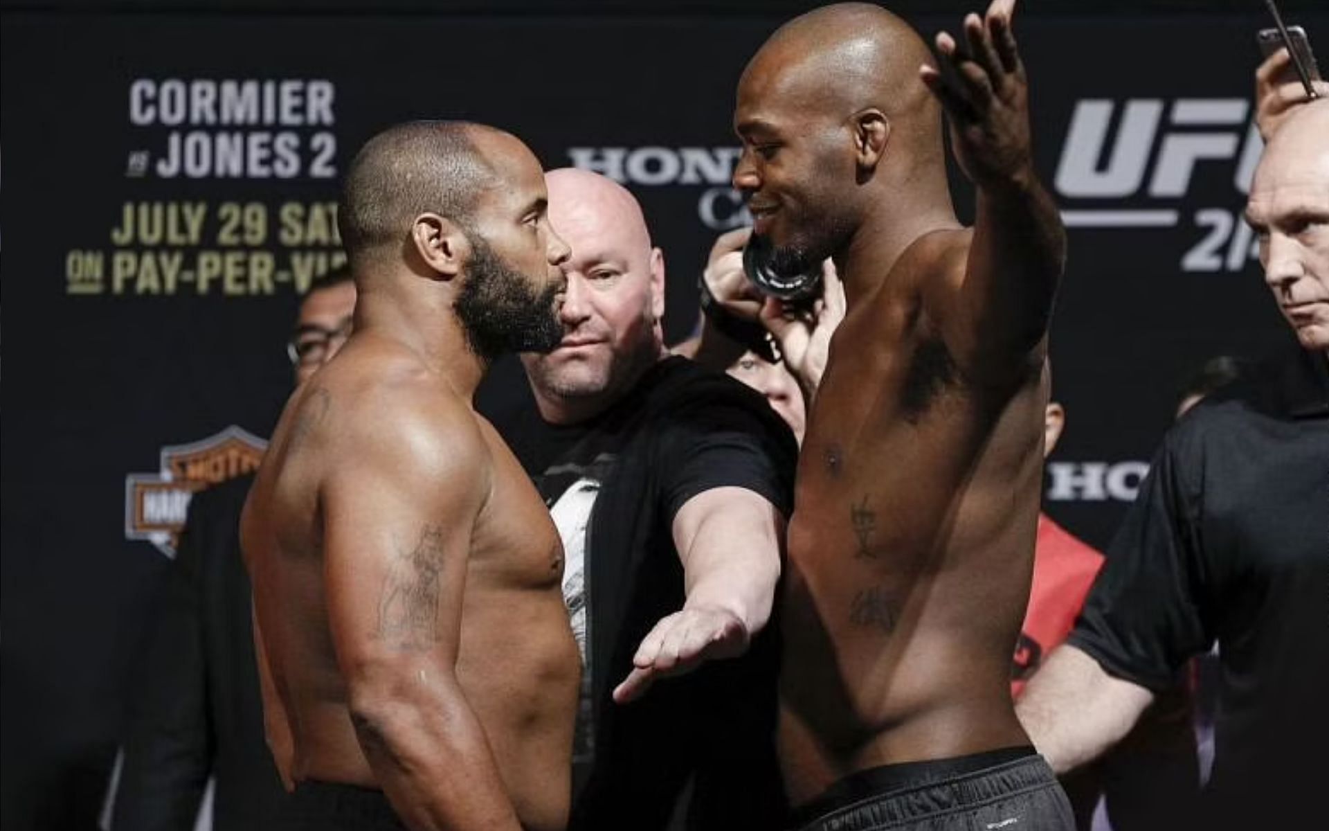 Daniel Cormier and Jon Jones [Image courtesy - Esther Lin / mmafighting.com]