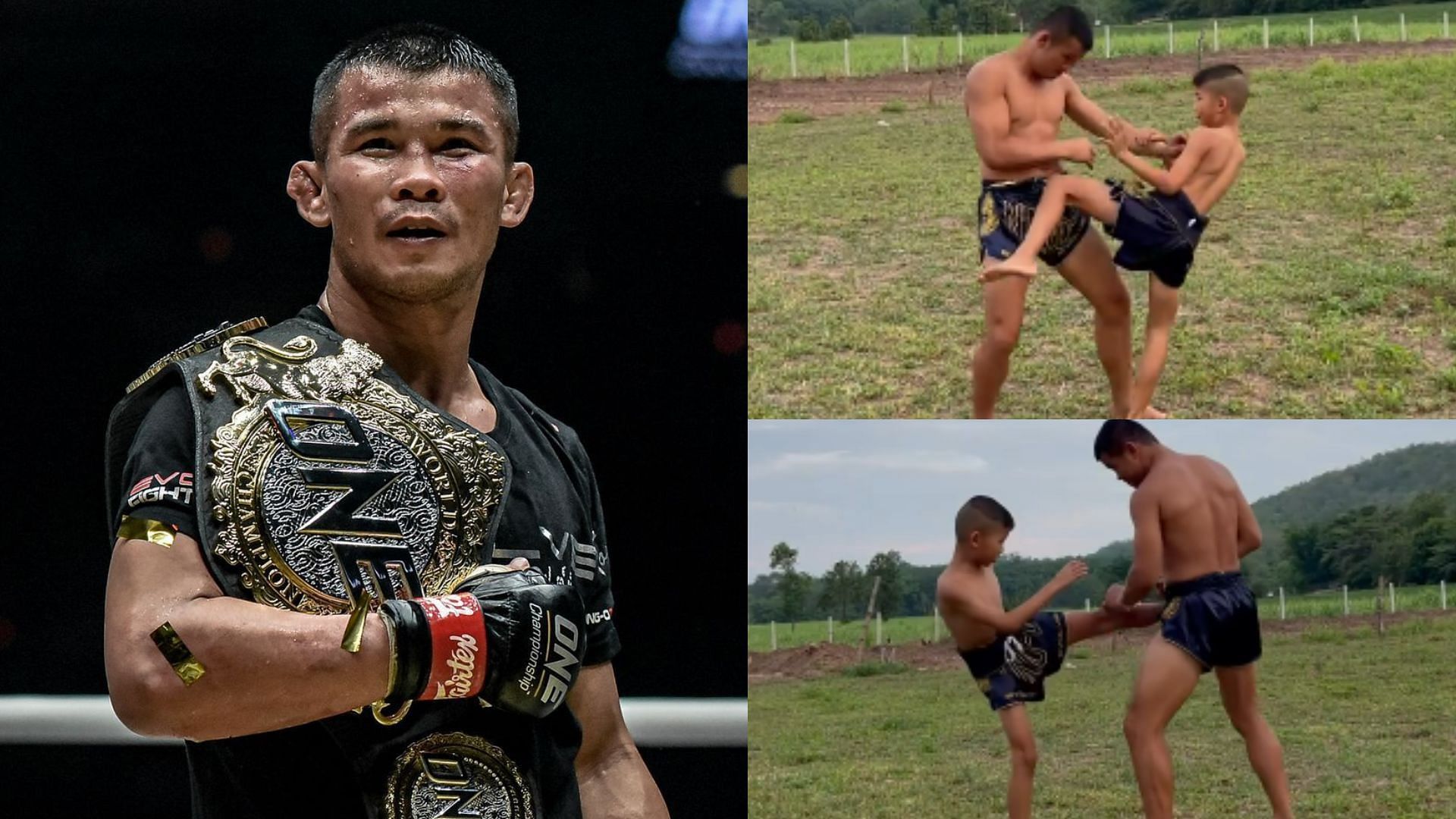 [Photo Credits: ONE Championship and @nongogaiyanghadao on Instagram] Nong-O Gaiyanghadao with his son