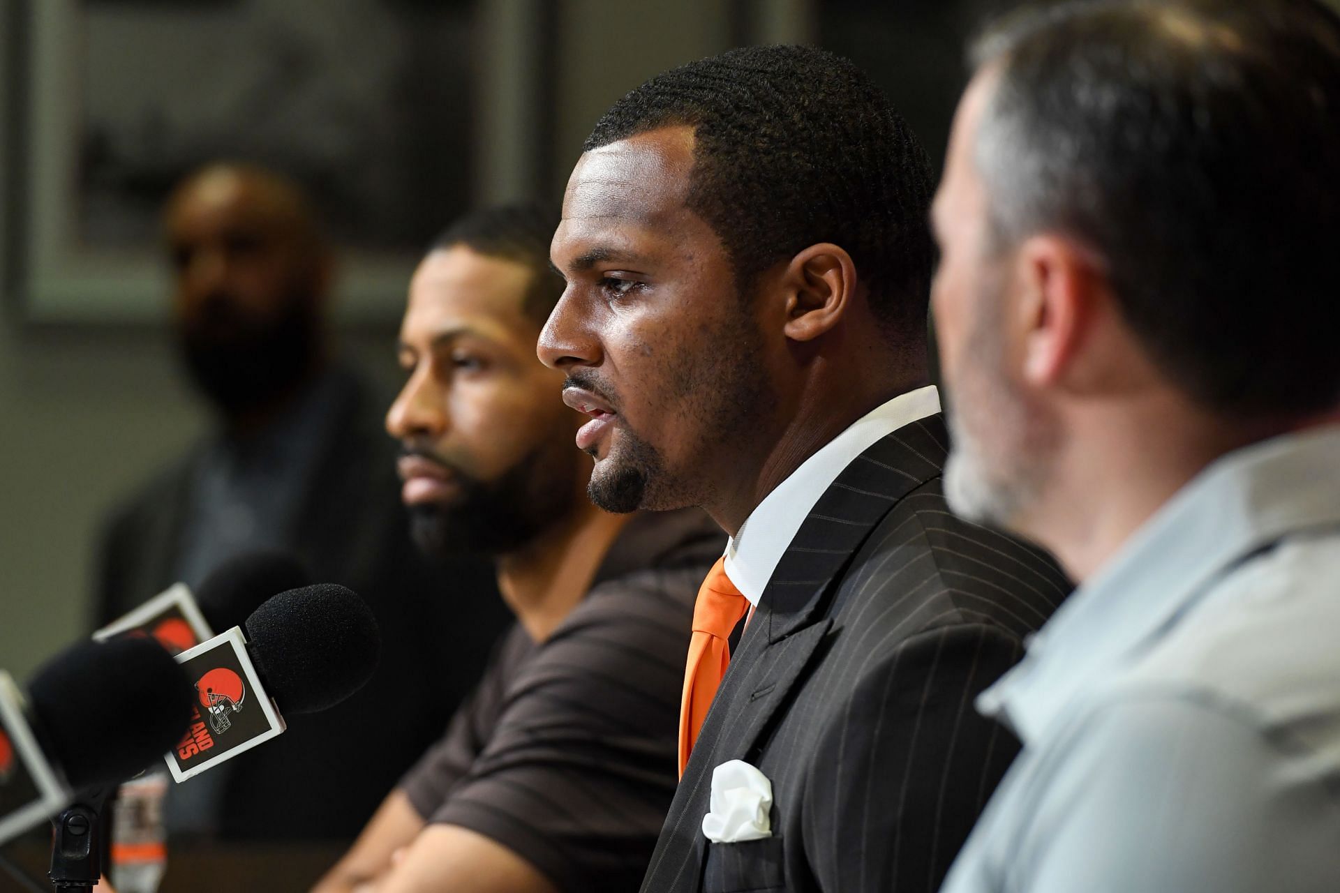 Cleveland Browns Introduing Watson at a press conference in March