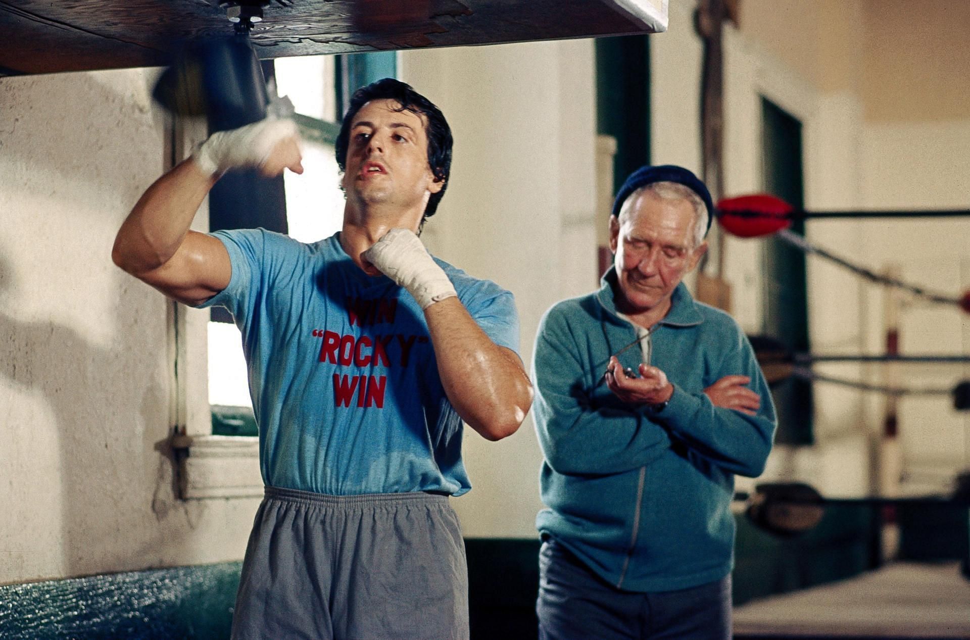 Mickey trains Rocky at his gym (Image via Metro Goldwyn Mayer)