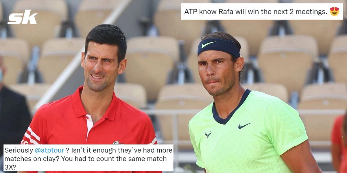 Tennis fans react to ATP&#039;s error in showing the Rafael Nadal vs Novak Djokovic H2H record on their website