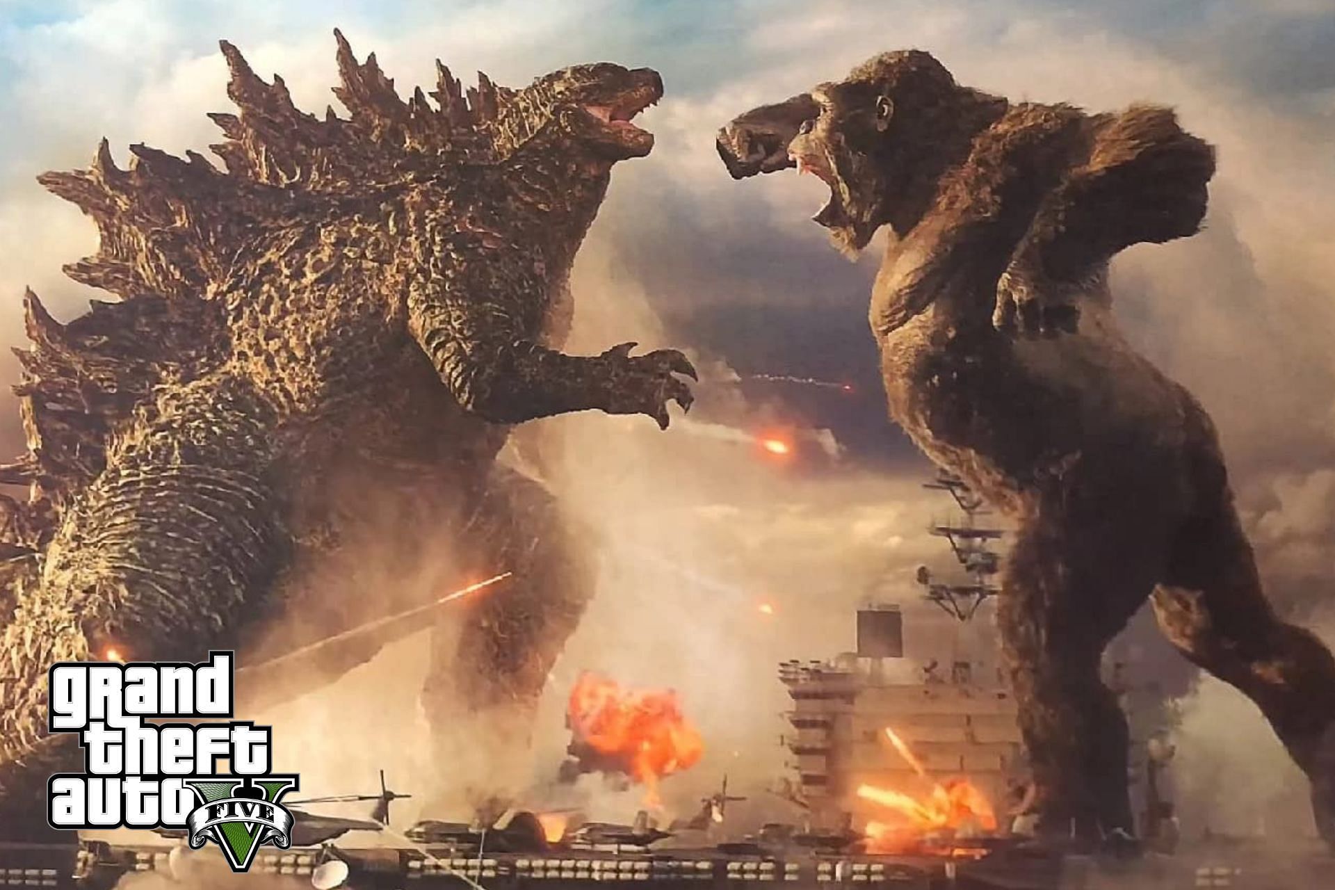 Godzilla vs. King Kong mod in GTA 5 (Image via Sportskeeda)