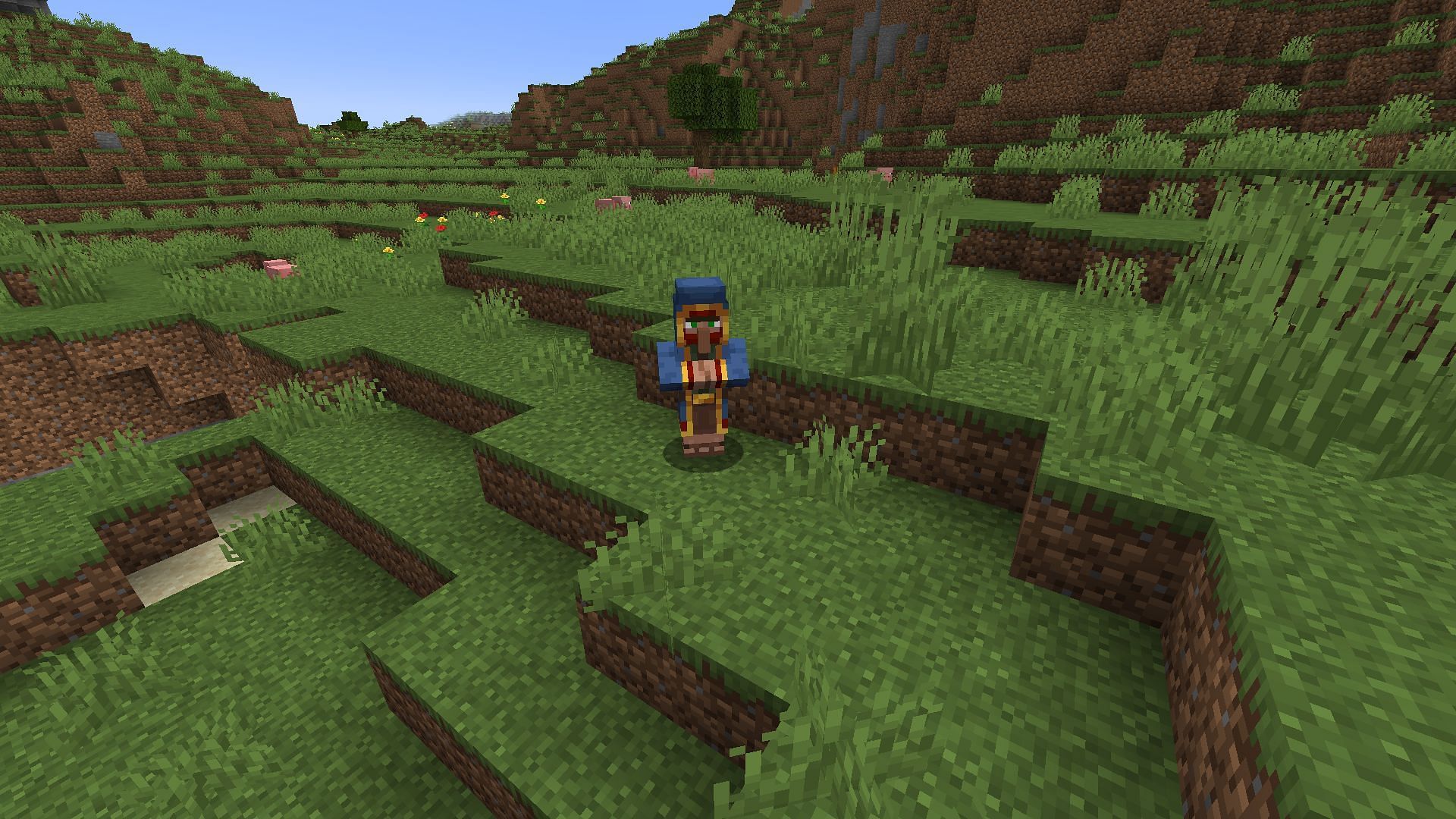 A wandering trader without their iconic llamas (Image via Minecraft)
