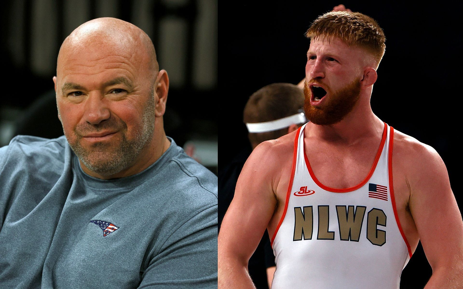 Dana White (left) Bo Nickal (right)