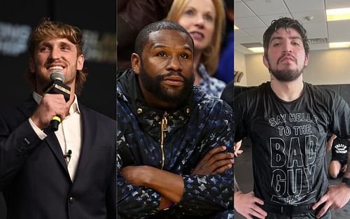 Paul (left), Mayweather (center), and Danis (right) (Image credits Getty and @dillondanis on Twitter)