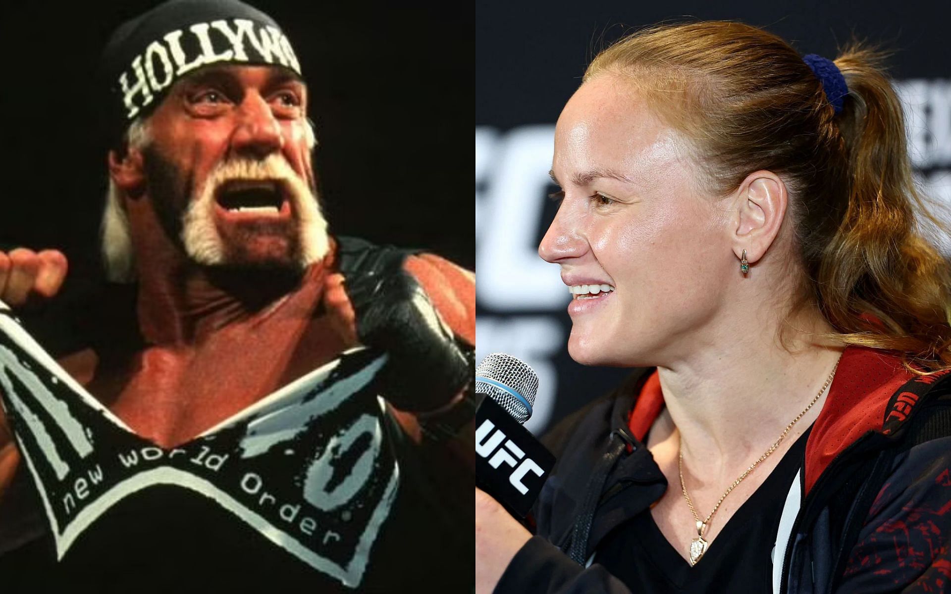 Hulk Hogan (left) and Valentina Shevchenko (right)