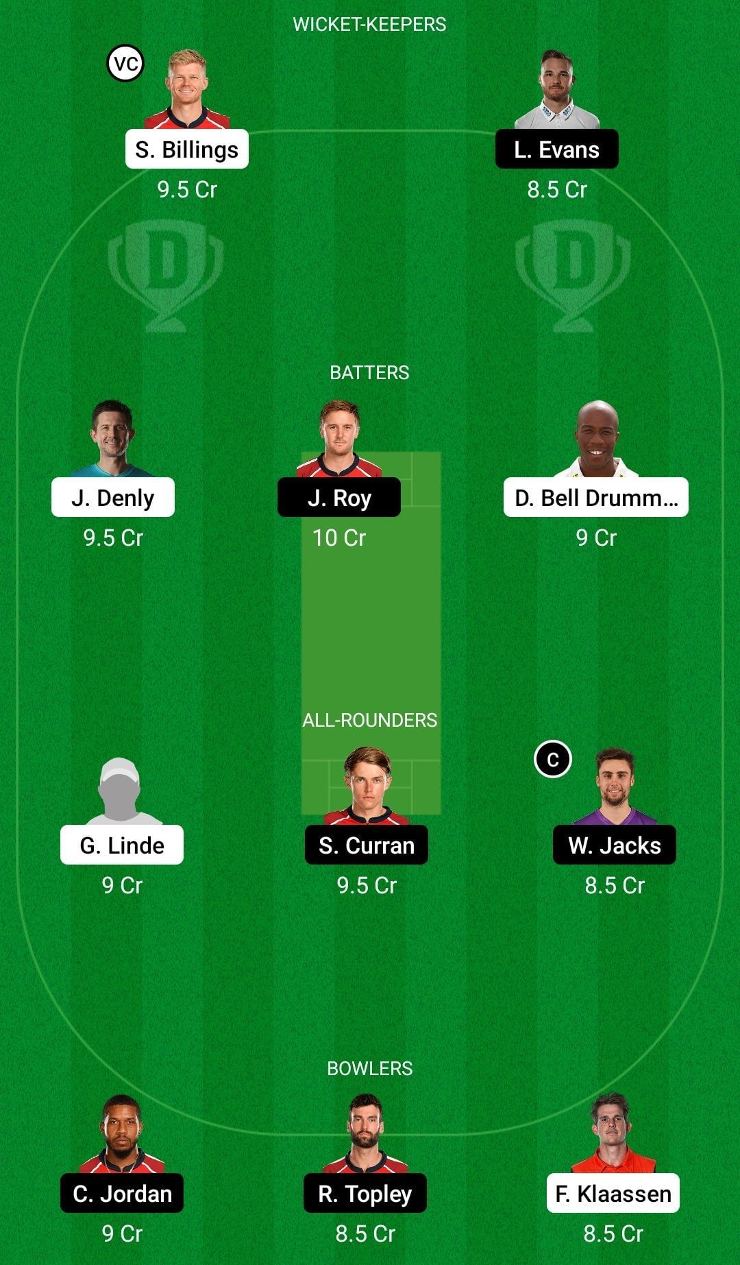 Dream11 Team for Kent vs Surrey - T20 Blast 2022.