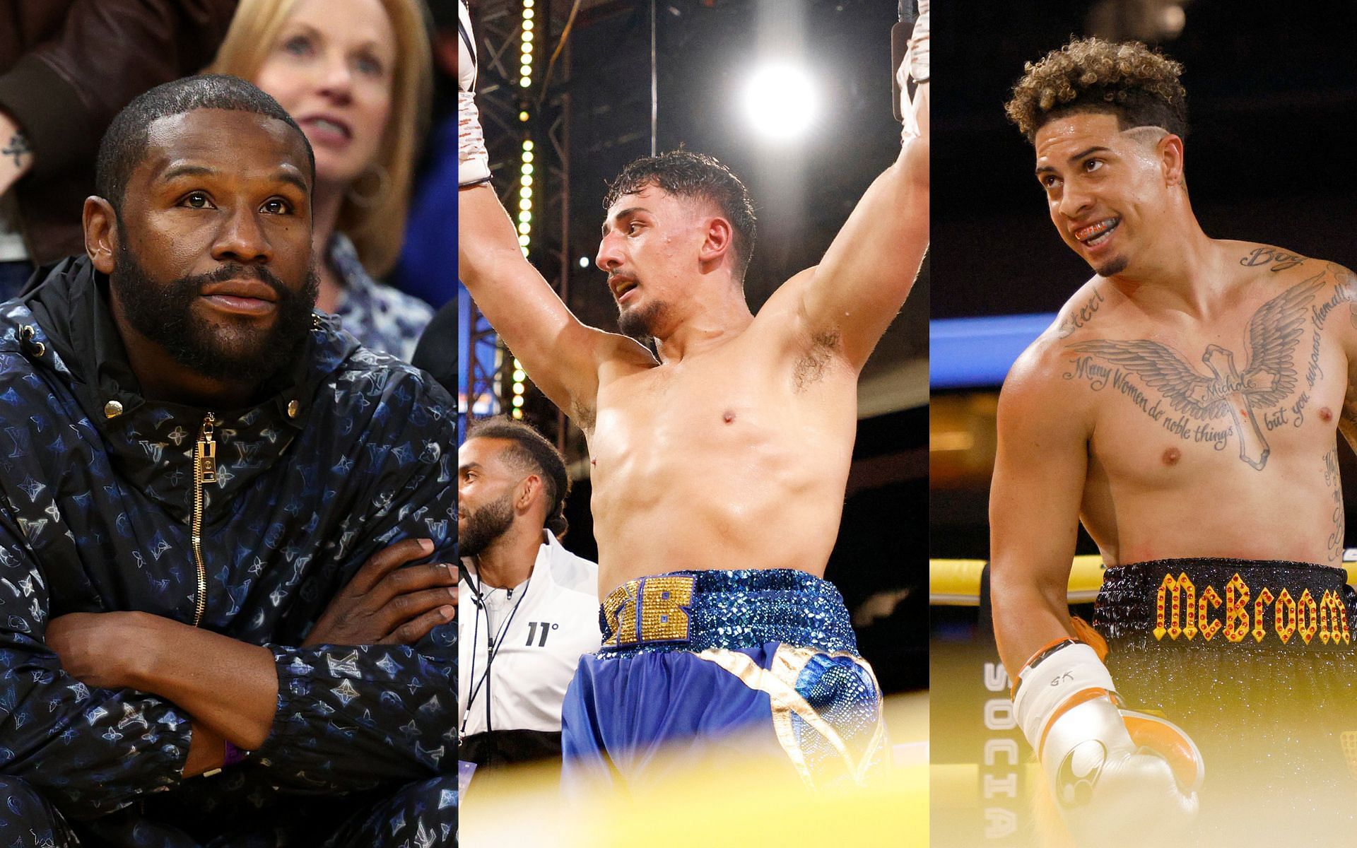 Floyd Mayweather (left), AnEson Gib (center), and Austin McBroom(left) (Image credits Getty)