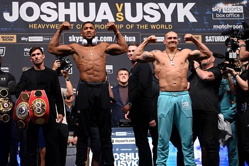 Anthony Joshua (left) v Oleksandr Usyk (right) - Via Getty Images