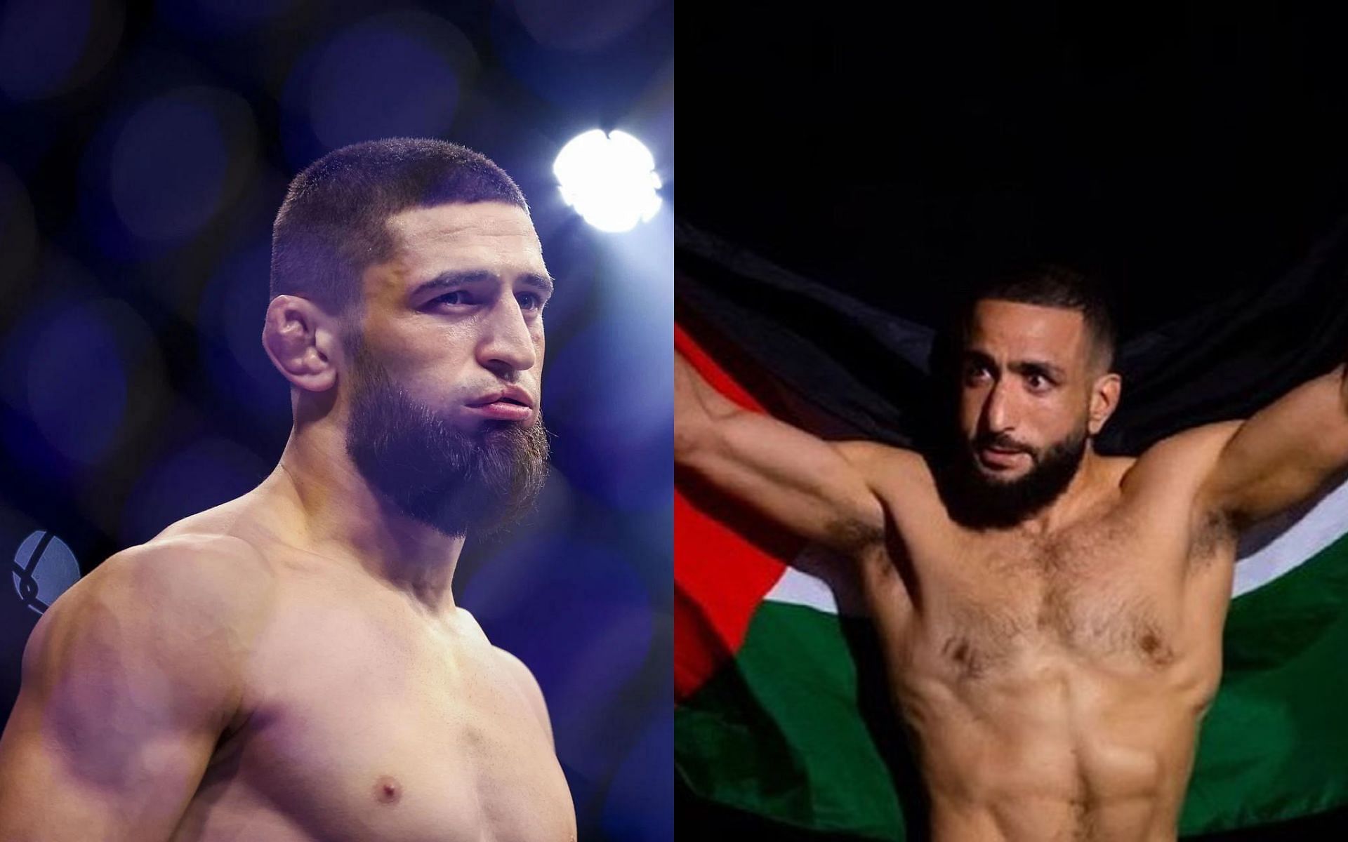 Khamzat Chimaev (Left) and Belal Muhammad (Right) (Images courtesy of Getty and @bullyb170 Instagram)