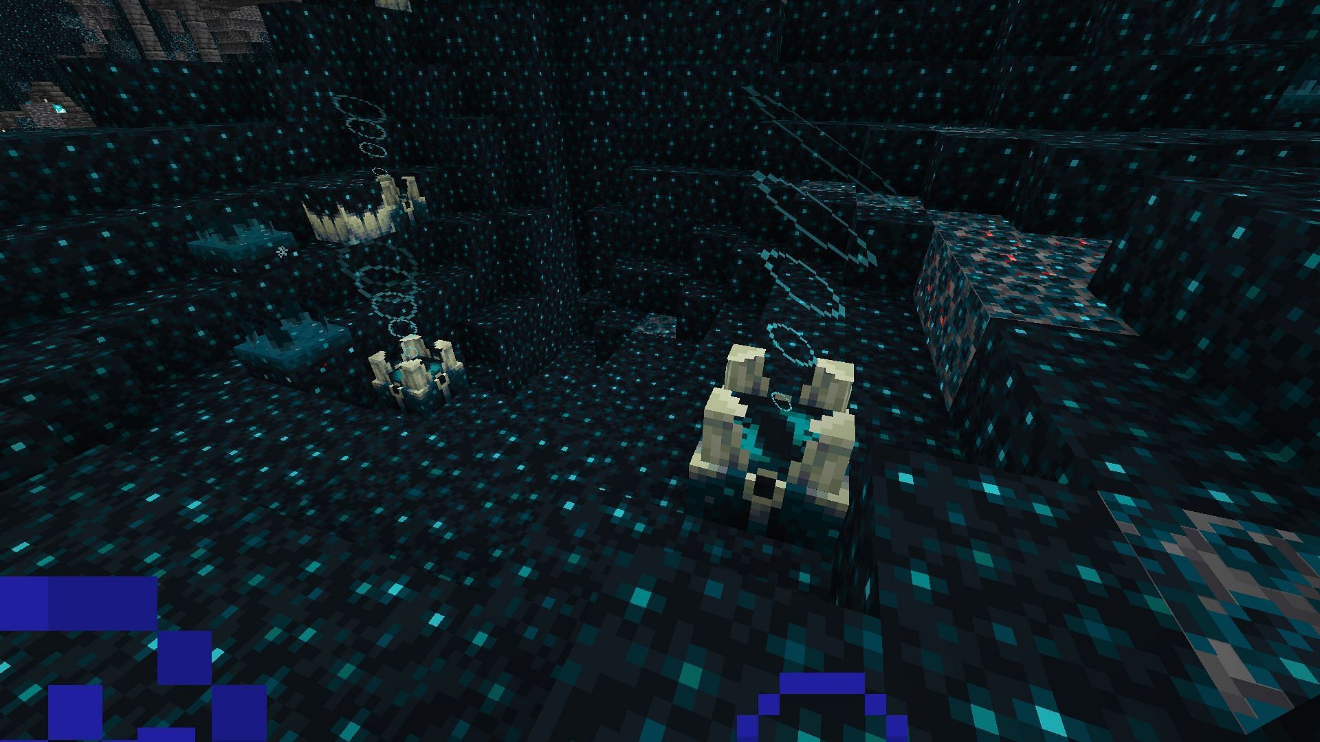 Several shriekers triggering at the same time will count as one warning level only (Image via Minecraft 1.19)