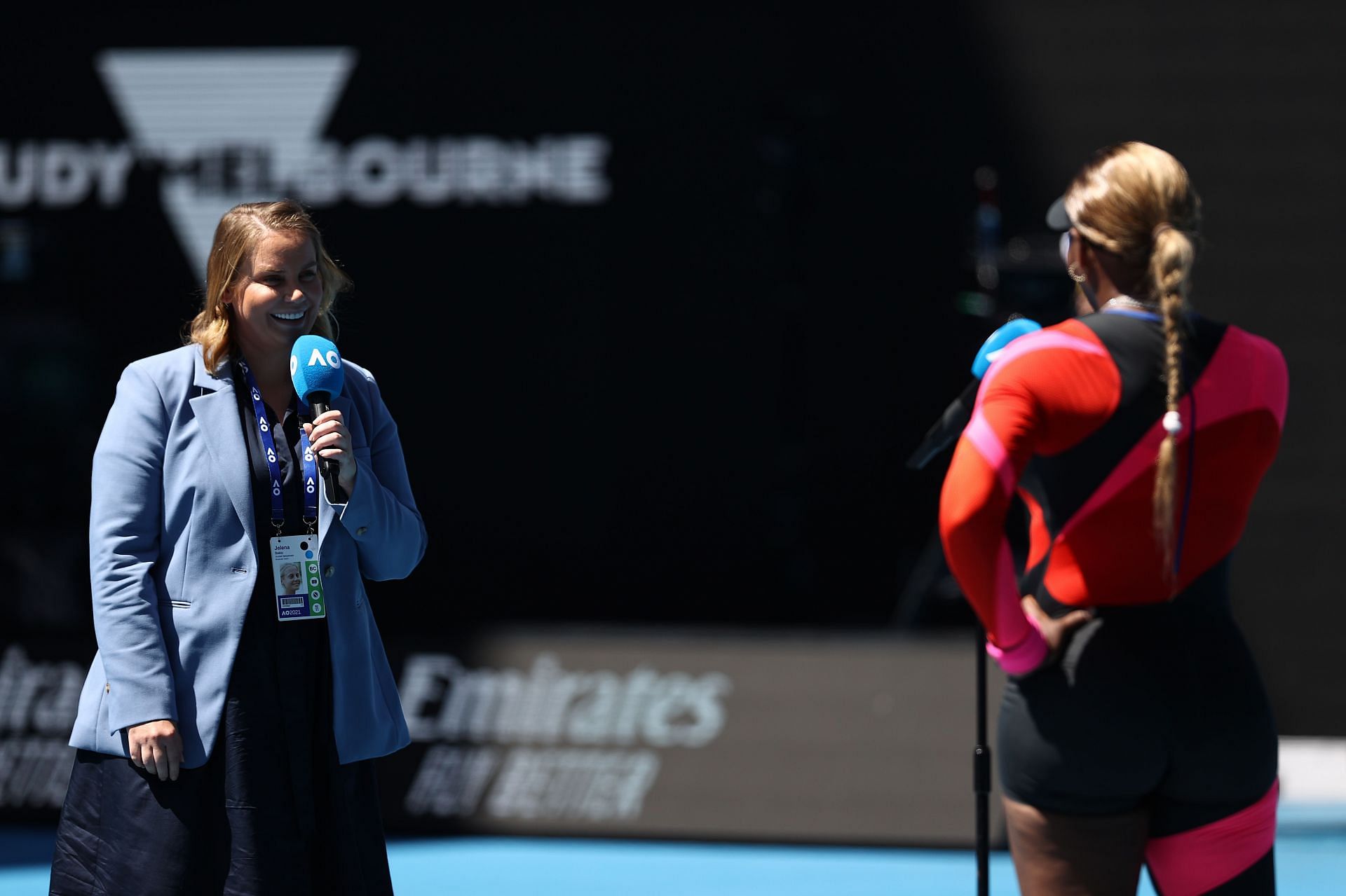 Jelena Dokic during the 2021 Australian Open