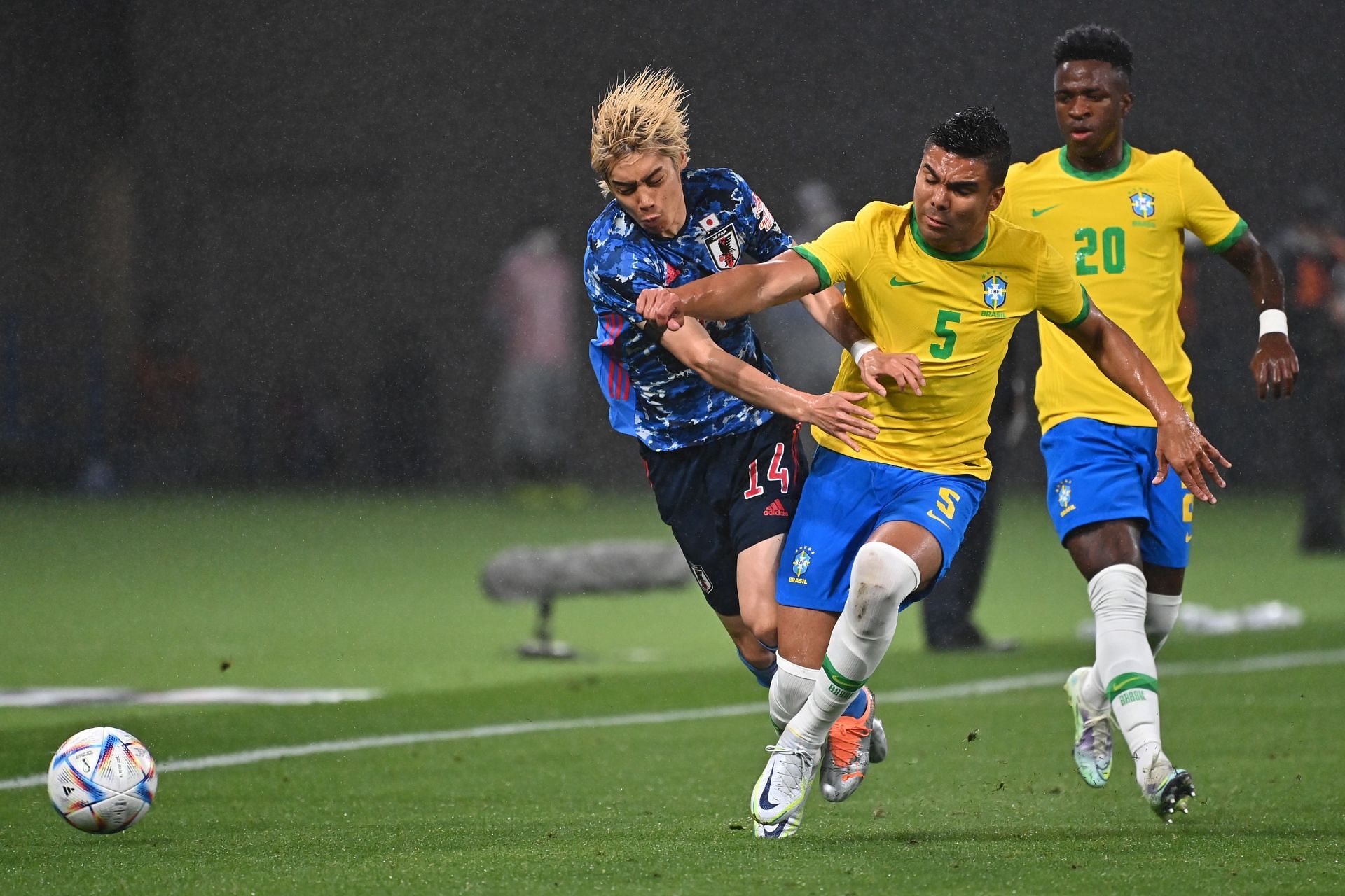 Japan v Brazil -Casemiro in action