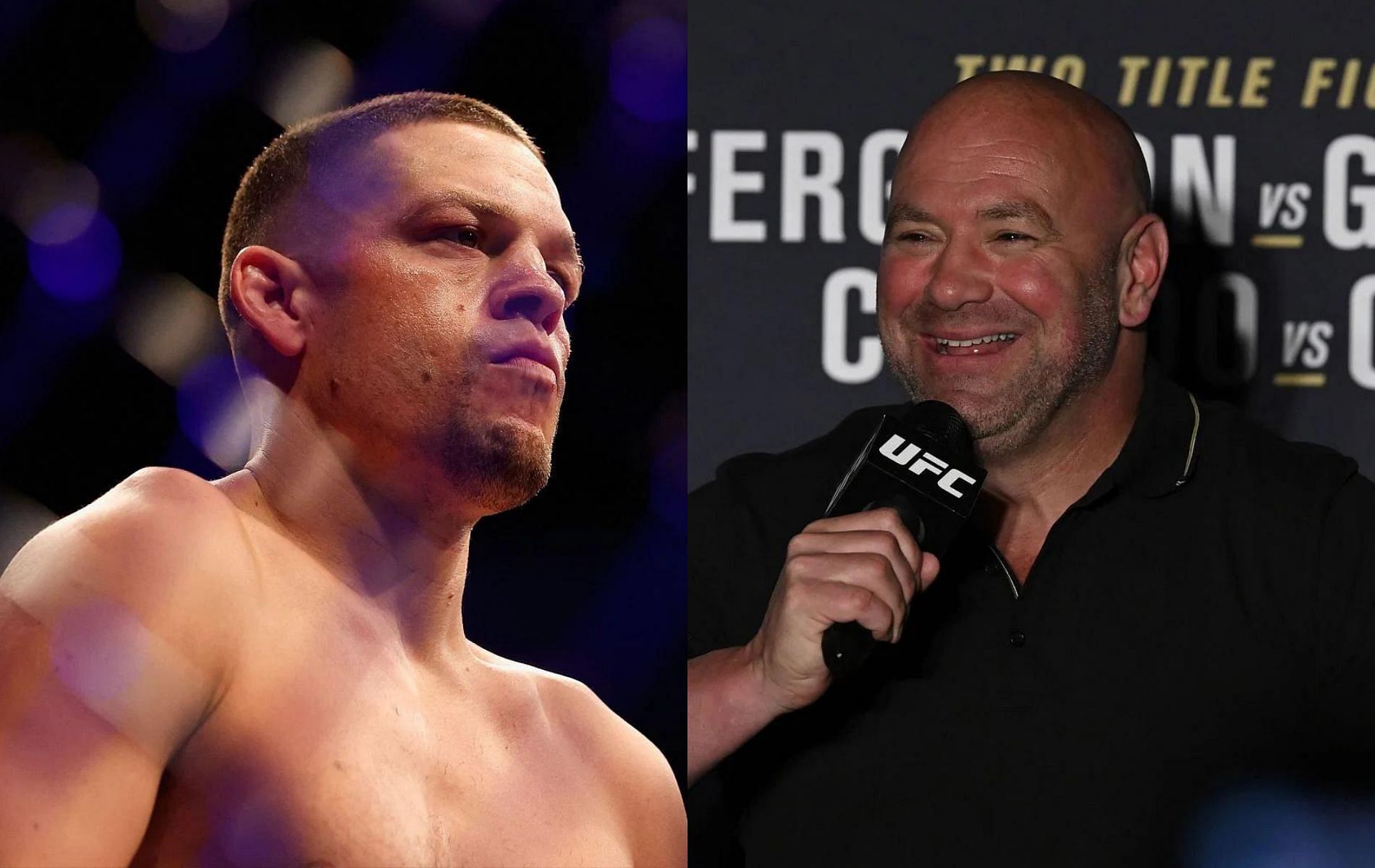 Nate Diaz (left) &amp; Dana White (right)