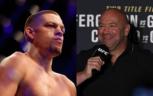 Nate Diaz (left) & Dana White (right)