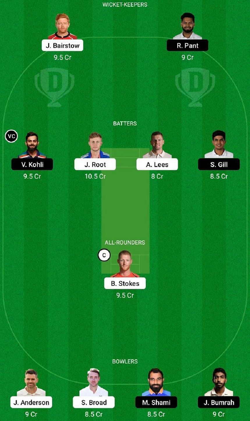 ENG vs IND Dream11 Fantasy Tip #2 - 5th Test.