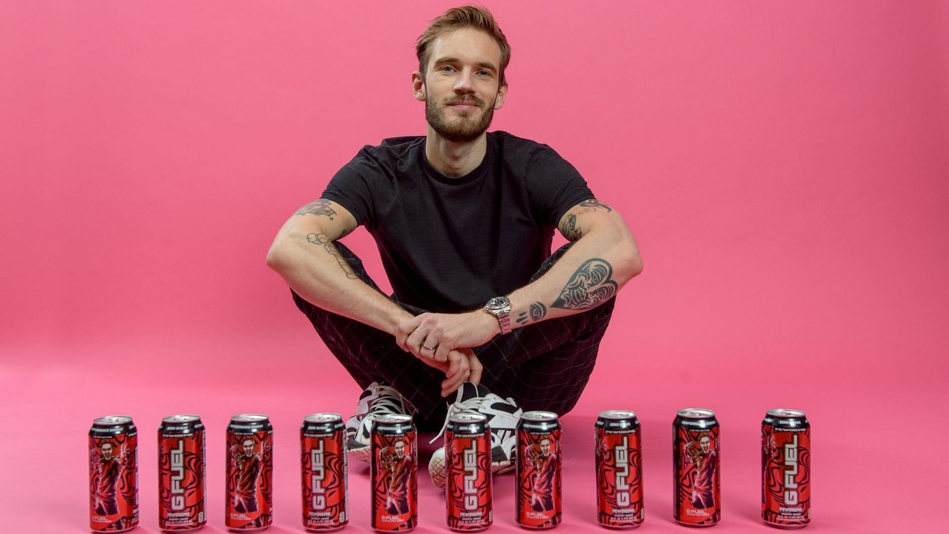 Felix with his G FUEL products (Image via G FUEL)